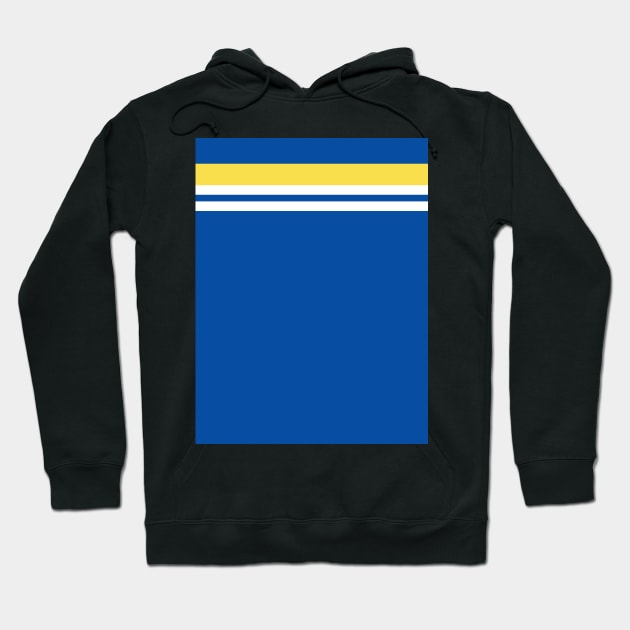 Leeds Retro 1982 Blue White Yellow Bars Hoodie by Culture-Factory